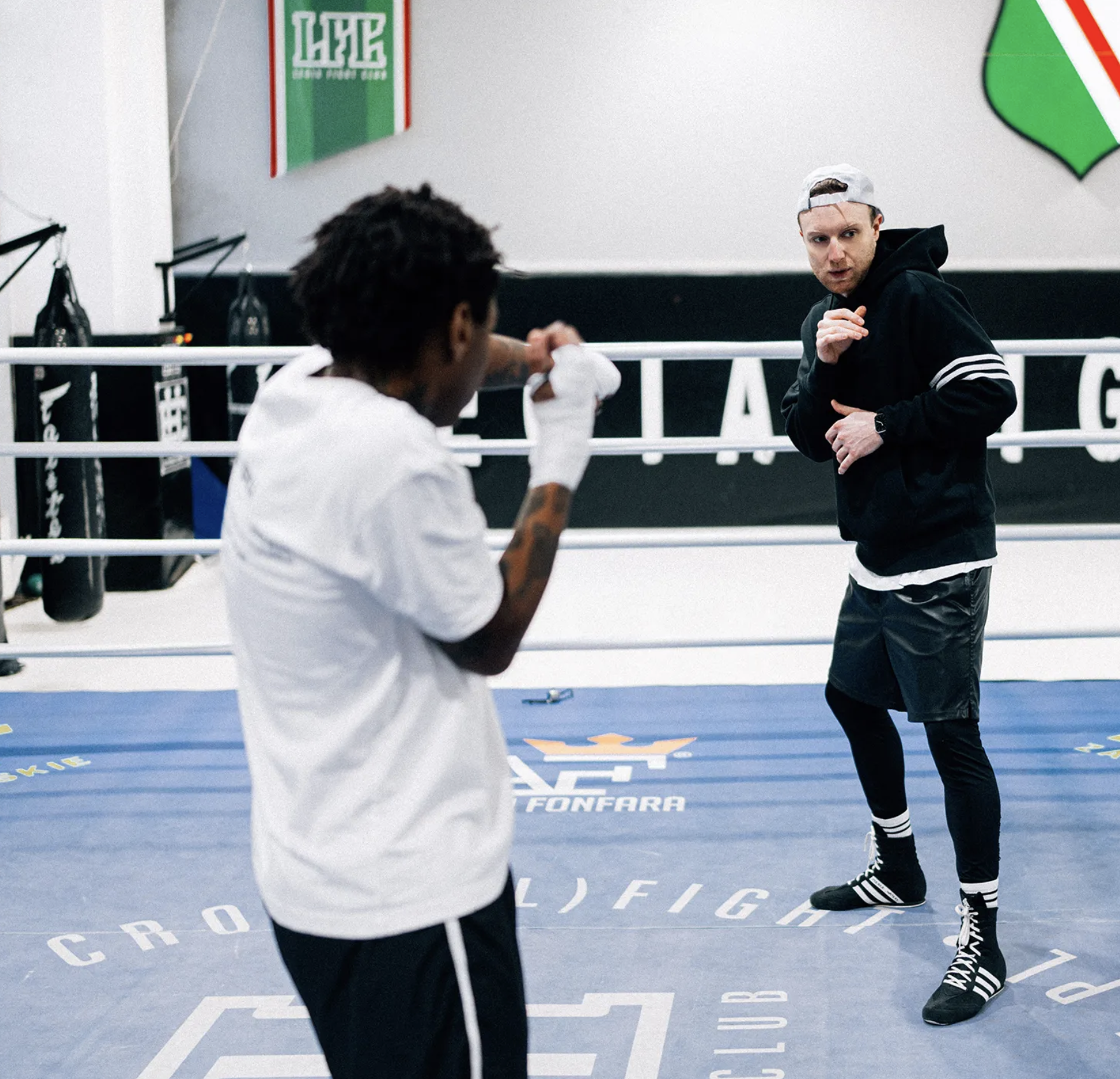 Boxing training with coach Leo